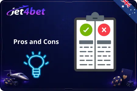 Jet4bet Casino pros and cons