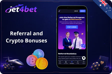Jet4Bet Referral and Crypto Bonuses